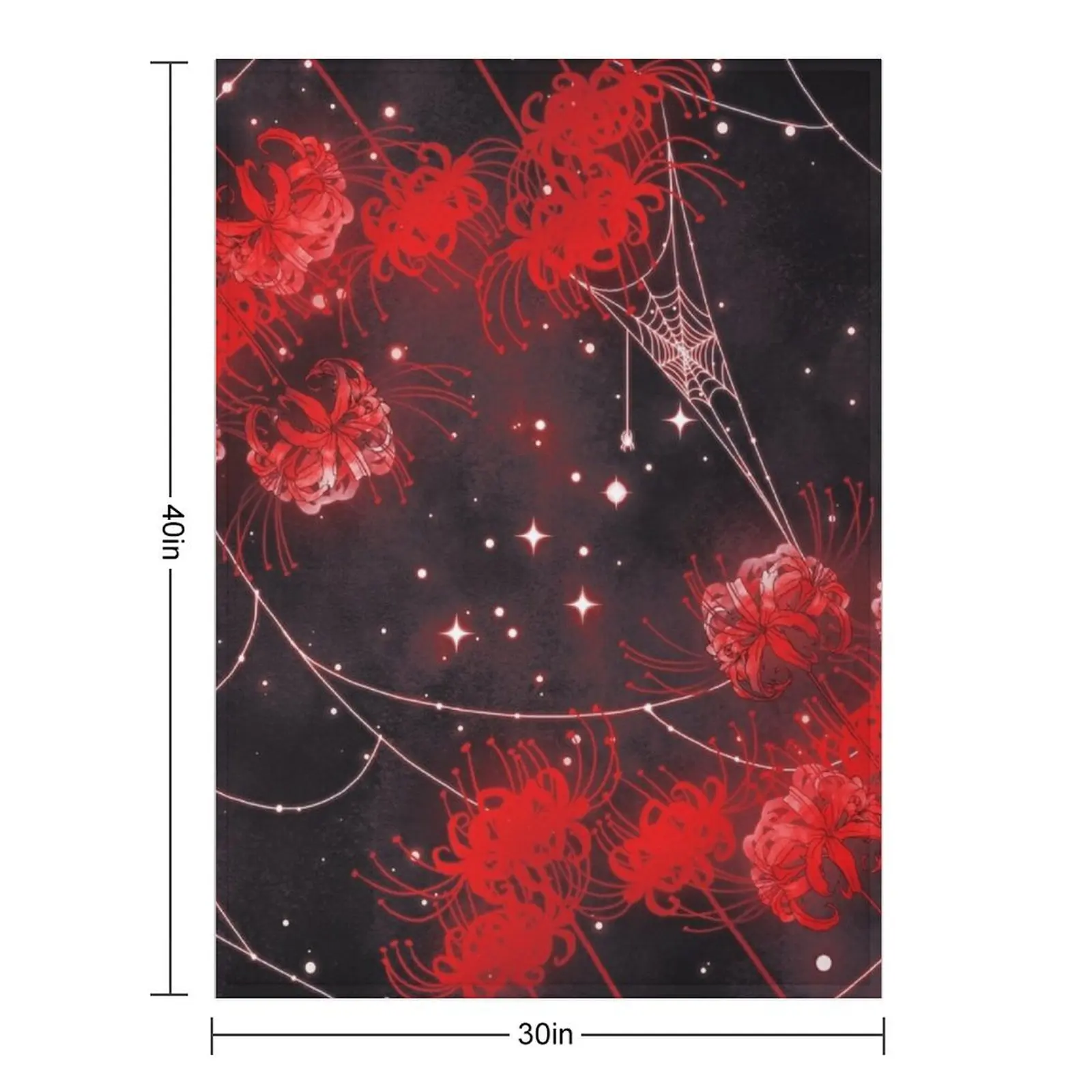 Galaxy Red Spider Lilies and Webs Throw Blanket Designers Soft Flannel Fabric Comforter Sleeping Bag Decorative Sofas Blankets