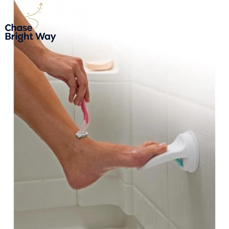 Bathroom Suction Cup Foot Rest Non Slip Strong Grip Shower Foot Stand for Shaving Washing Suitable for All Bathroom Types