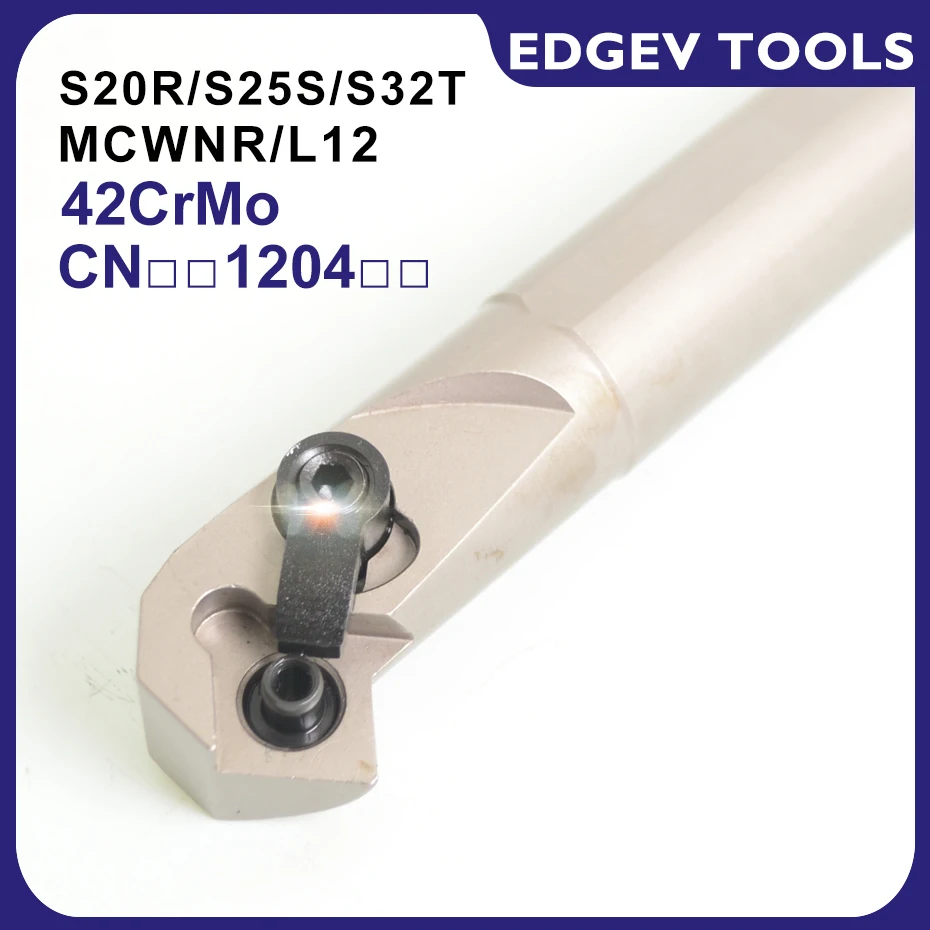 

1Pc 50 deg Internal Turning Tool Holder S20r S25s S32t Mcwnr12 Mcwnl12 42Crmo High Quality Cnc Lathe Cutting tools For Cnmg12