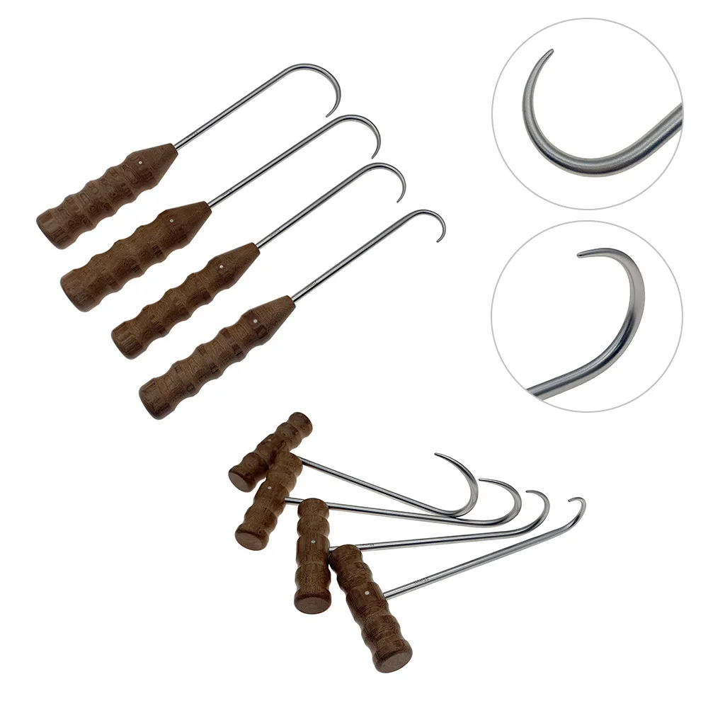 

Orthopedics Hook Retractor Knee Raiser Hip Retractor with Wooden Handle Bone Hook Orthopedic Surgical Instruments