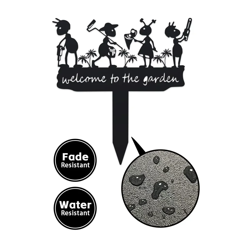 1pc Metal Rustic Metal Ant Silhouette Garden Stake | Metal | No Power Needed | Home & Outdoor Decor | Graduation Season