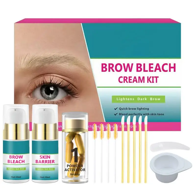 Eyebrow Bleach Eyebrow Lightener Gentle Makeup Brow Bleach for Salon-Quality Results Effective Eyebrow Tinting Kit for All Brow