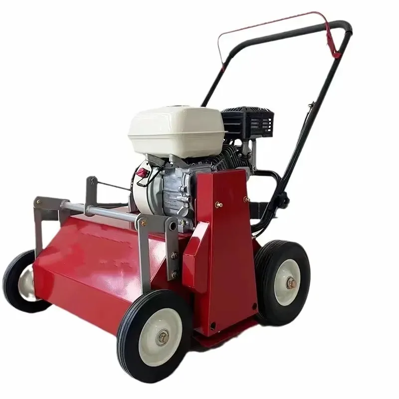 Electric Hand-Pushed Lawn Sweeper Back-Mounted Feature Small Two-Stroke Outlets Municipal Environmental Engine