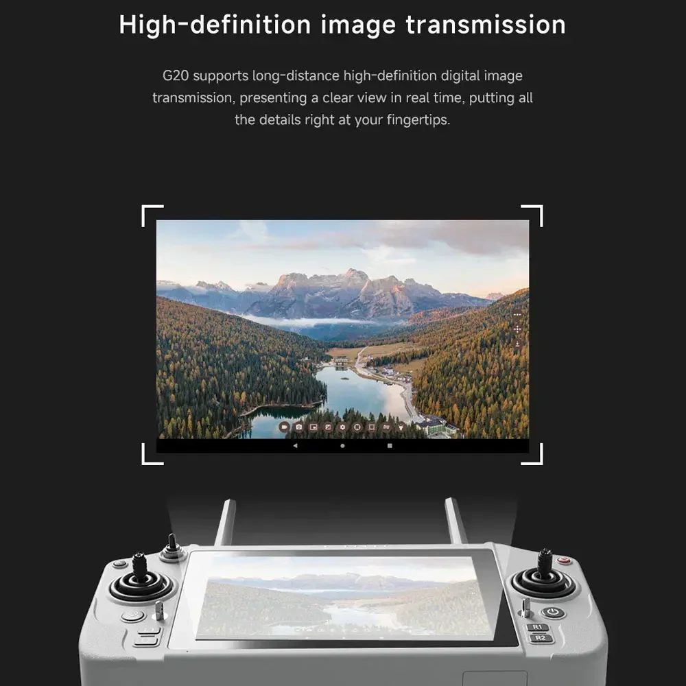 Skydroid Remote Control 20 with 6nm Processor 2.4GHz /5.8GHz Dual Band 7inch High-Definition Display 30KM Image Transmission RC