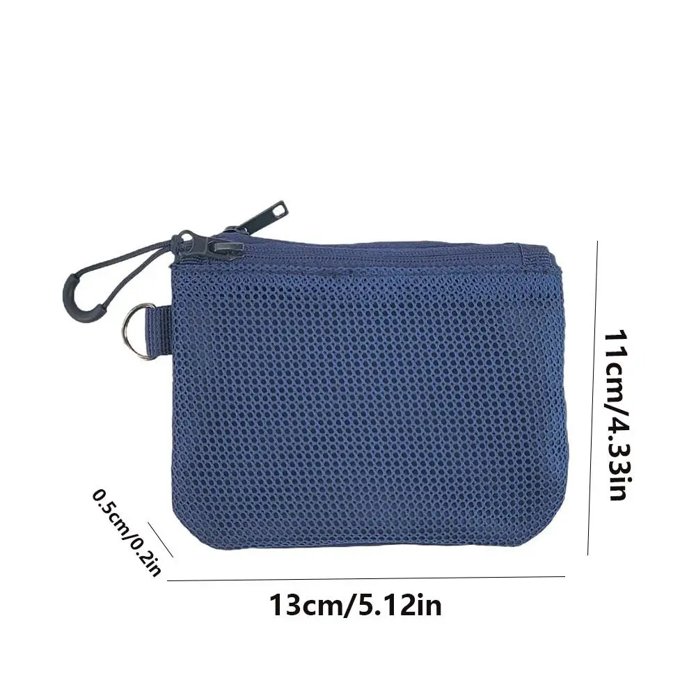 Tas Penyimpanan Jaring Gaya Korea Ringan Dompet Koin Mini Warna Permen Kapasitas Besar Kantong Ritsleting Terlihat Dapat Digunakan Kembali Wanita