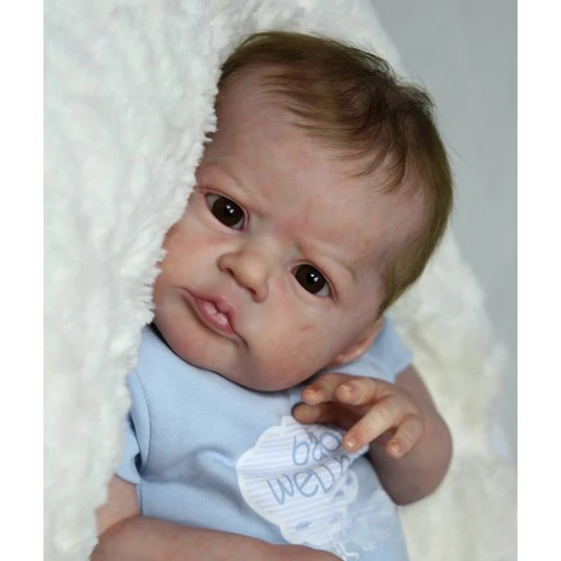 19inch Heron Blank Doll Kit Lifelike Awake Baby Unpainted Unfinished Doll Parts DIY Baby Toys