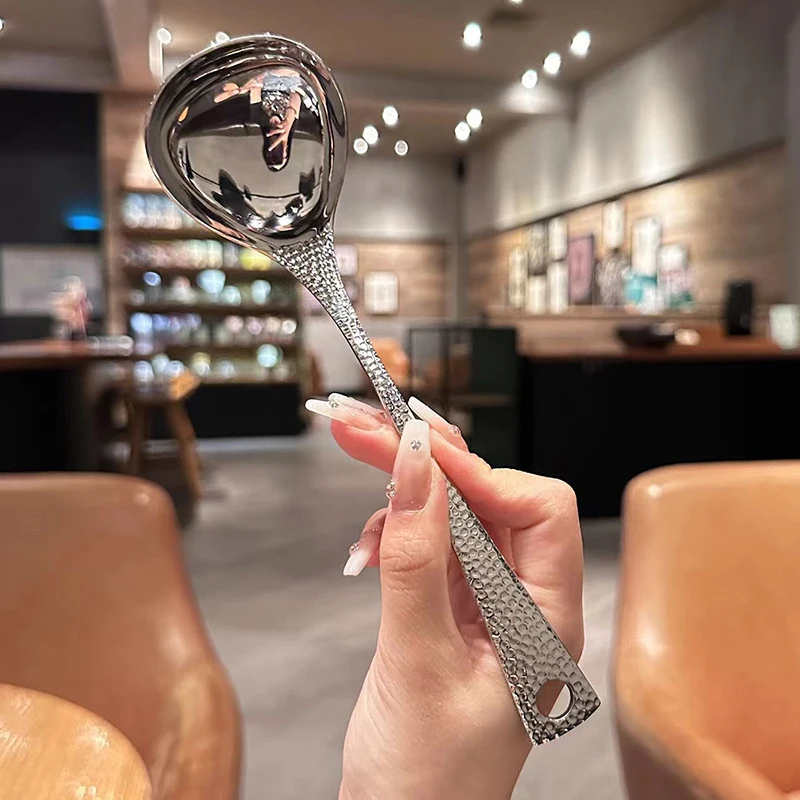 1PC Stainless Steel Soup Spoon Deepen Large Capacity Spoon Silver Mirror Polished Flatware Soup Rice Home Kitchen Tableware