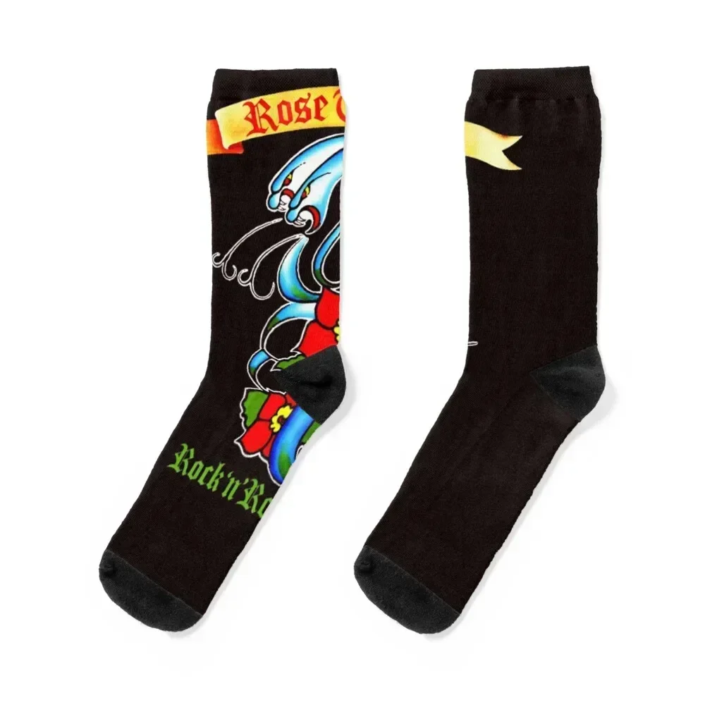 

Art 03 Rose Tattoo rock and roll outlaws Socks Antiskid soccer hockey funny sock gift Socks Men's Women's