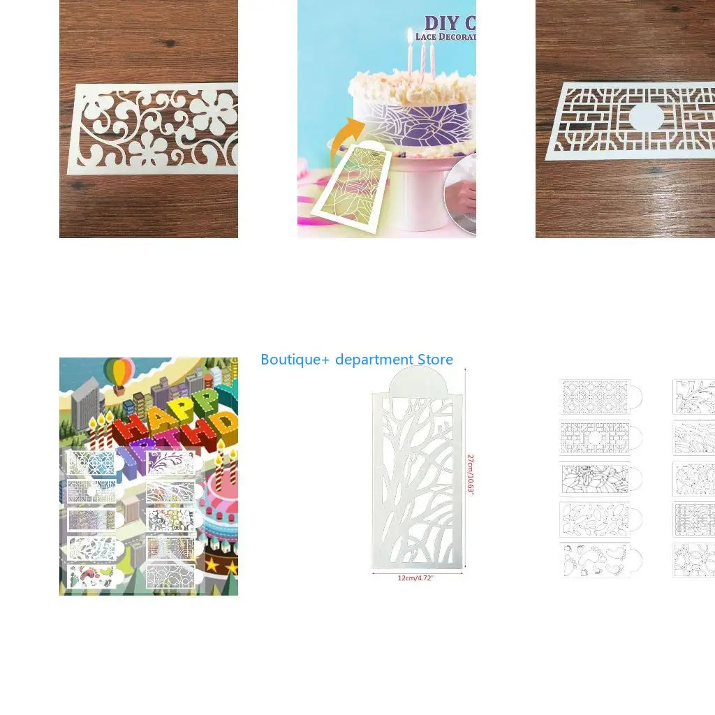 E1PD Cake Molds DIY Baking Cake Stencils Templates for Wedding Birthday Anniversary