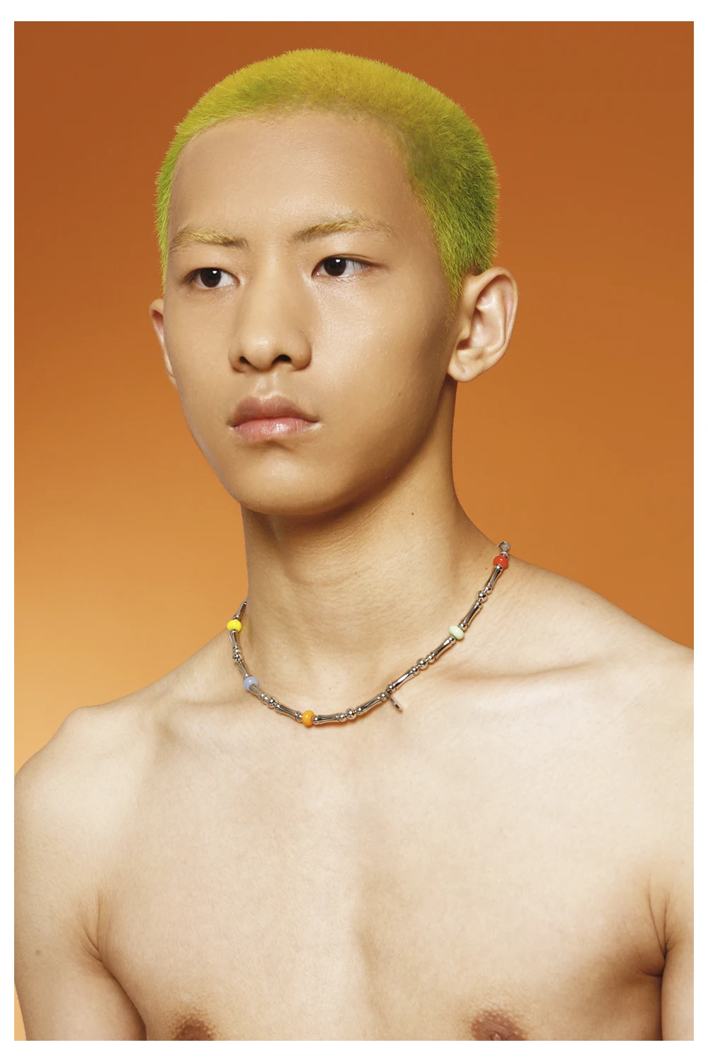 Punk HipHop Trend Colored Glass Titanium Steel Bead Necklace Charm Gothic Necklaces For Men Women Girls Jewelry Gift