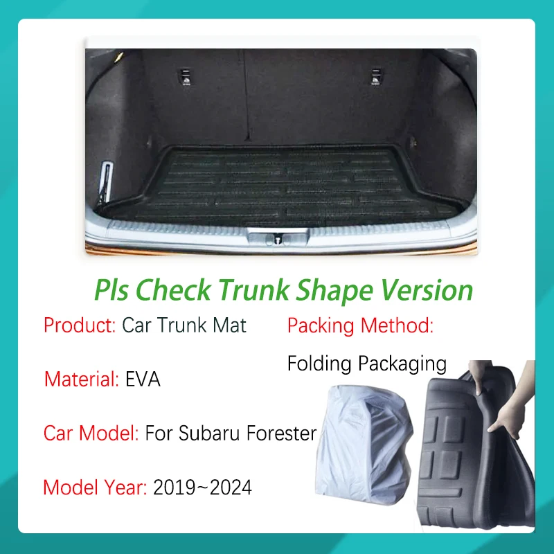 Car Trunk Mats For Subaru Forester SK 2019 2020 2021 2022 2023 2024 Waterproof Boot Carpet Storage Pad Suitcase Rugs Accessories