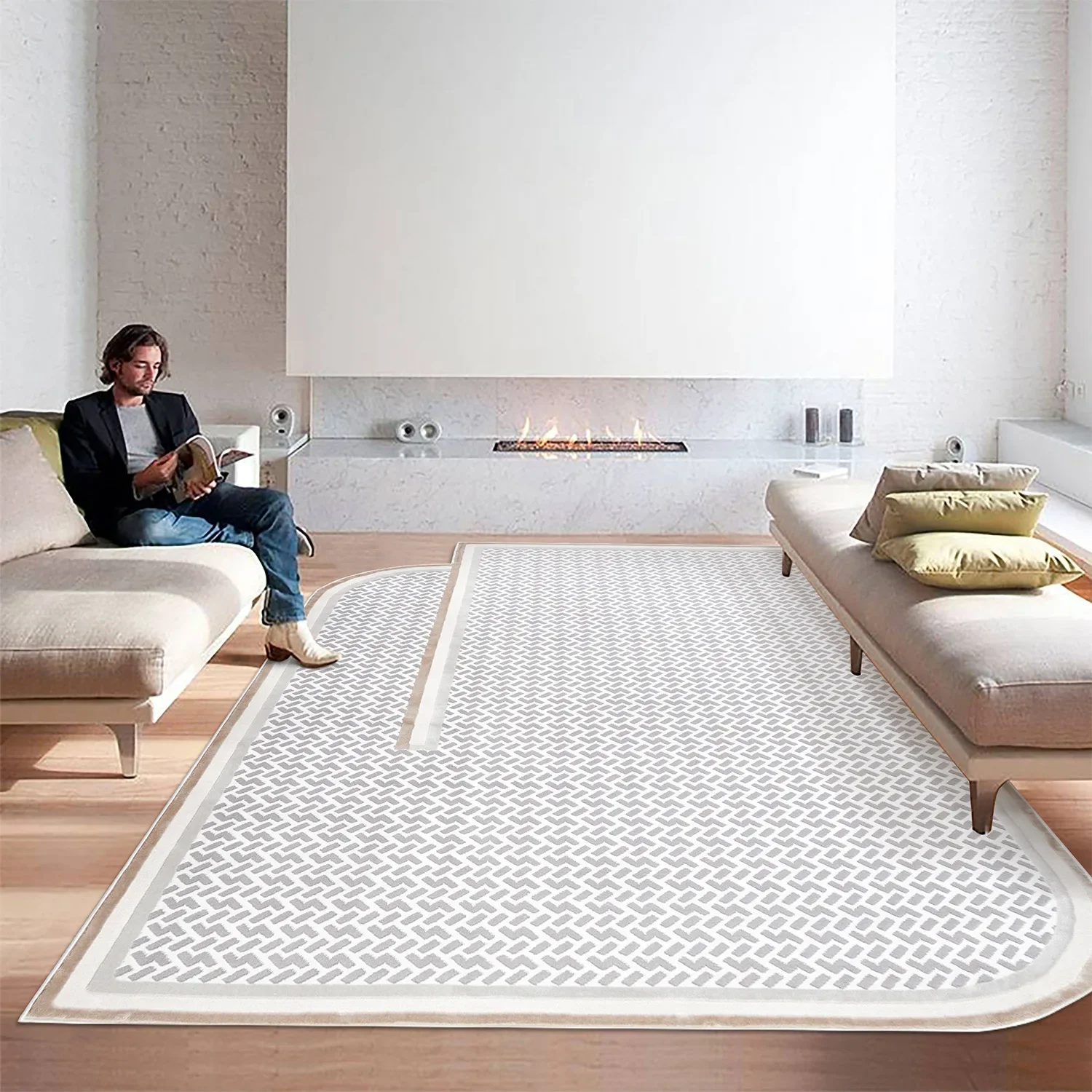Living room carpet Bedroom coffee table blanket Stain-resistant and easy to take care of Large area full bedside blanket floor
