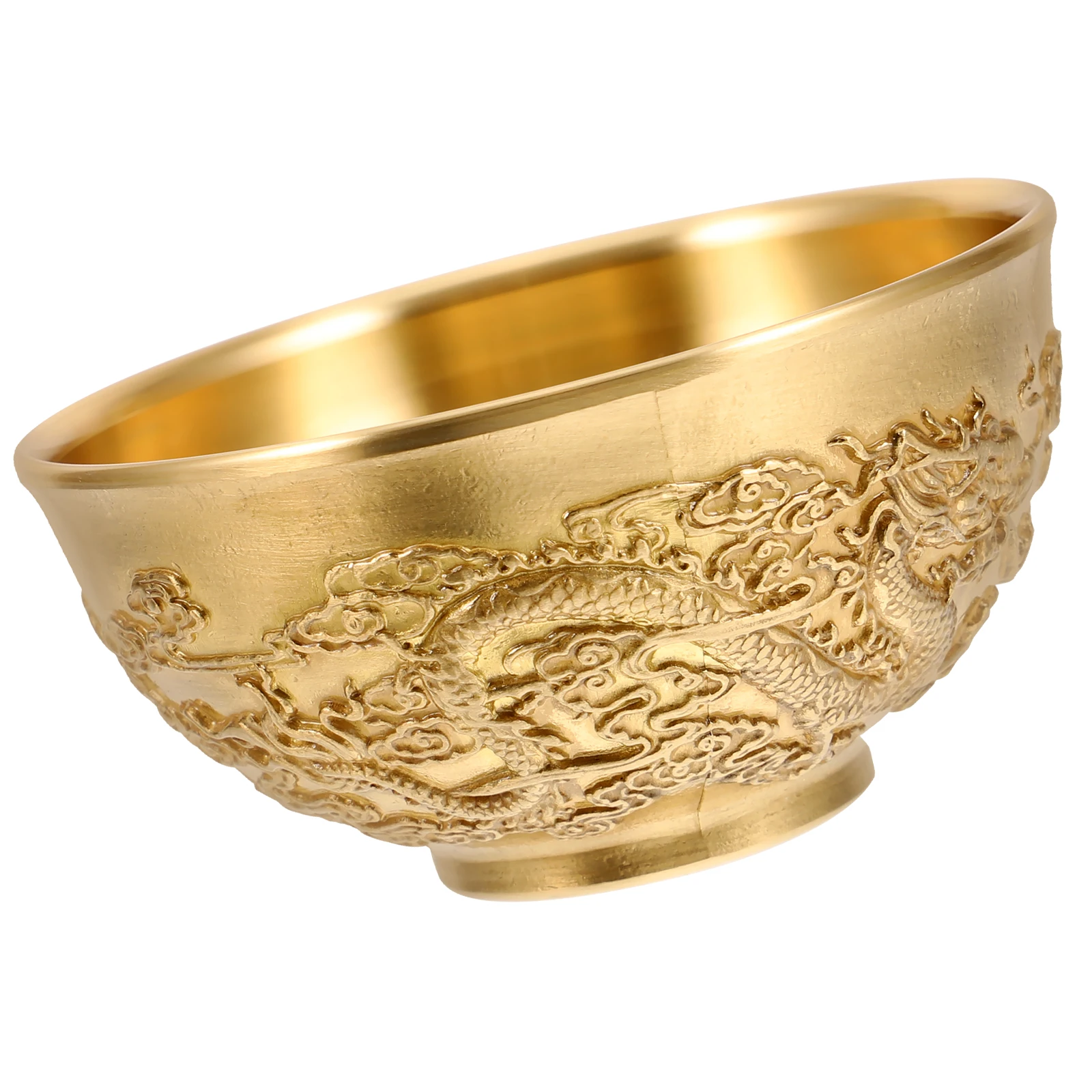 

Golden Tone Treasure Bowl Brass Offering Basin for Home Desk Decor Prosperity Symbol Gift Idea Fortune Bowl Brass Fortune Basin