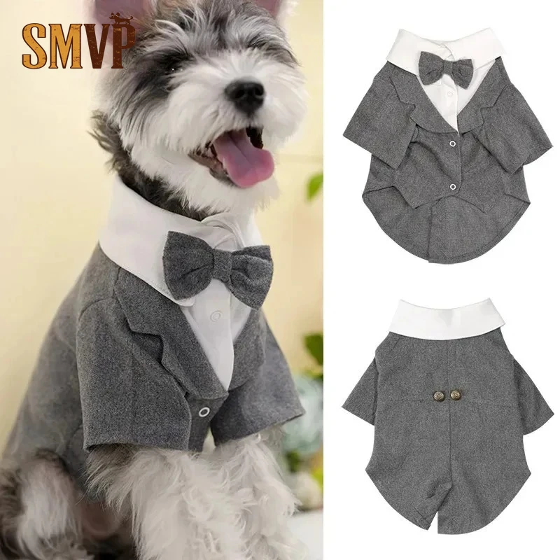 

Schnauzer Pomeranian Chihuahua Small Medium Large Dog Cat Pet Suit Bow Tie Wedding Clothes Party Dress