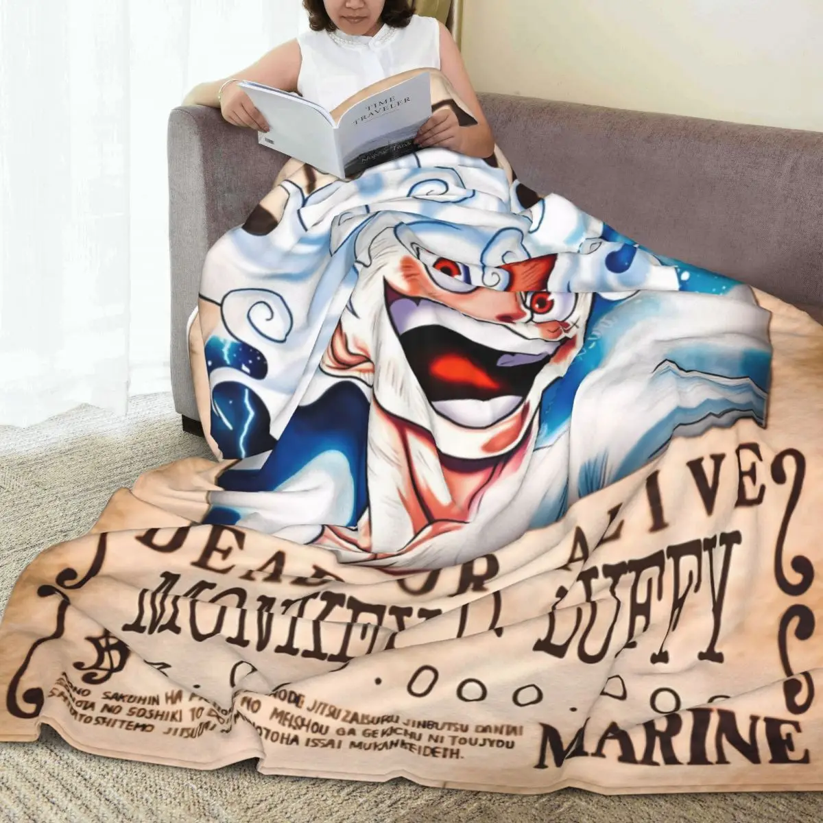 O-One P-Piece Monkey D.Luffy Blanket Warm Soft Print Plush Throw Blanket For Bedroom Picnic Flannel Bedspread Bed Cover