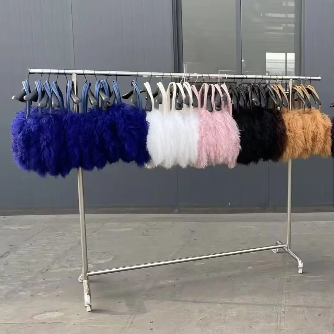 Fur Lamb Handbag Fashion Long Hair Tote Bag Mongolian Lamb Fur Bags for Women