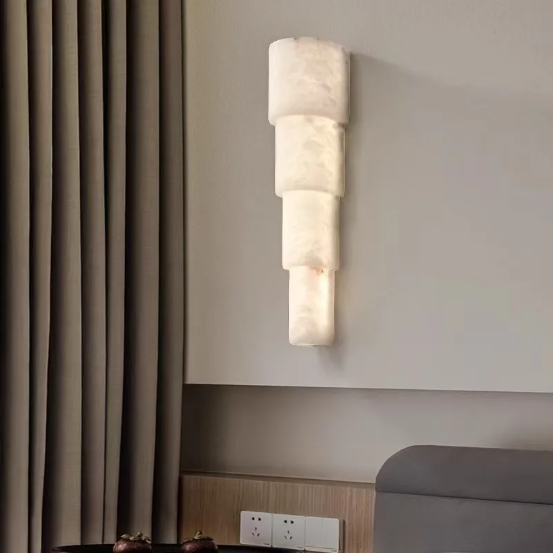 

Modern Minimalist Marble Wall Lamps Light Luxury Living Room Cafe Background Bedroom Personalized Bedsides Wall Lights Fixtures