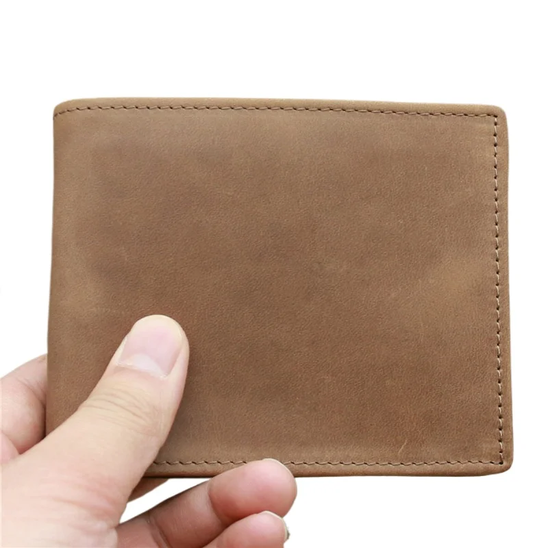 Genuine Leather Men Wallets Premium Product Real Cowhide Wallets for Man Short Black Walet Coin Pocket Holder Men's Wallet