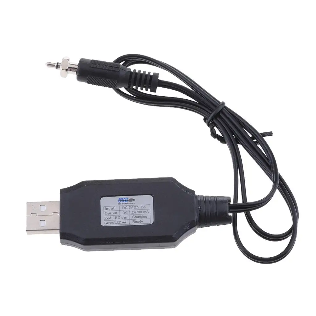 1.2V USB Male to Glow Plug Connectors Ignitor Driver Charger Adapter Cable Cord for UAV
