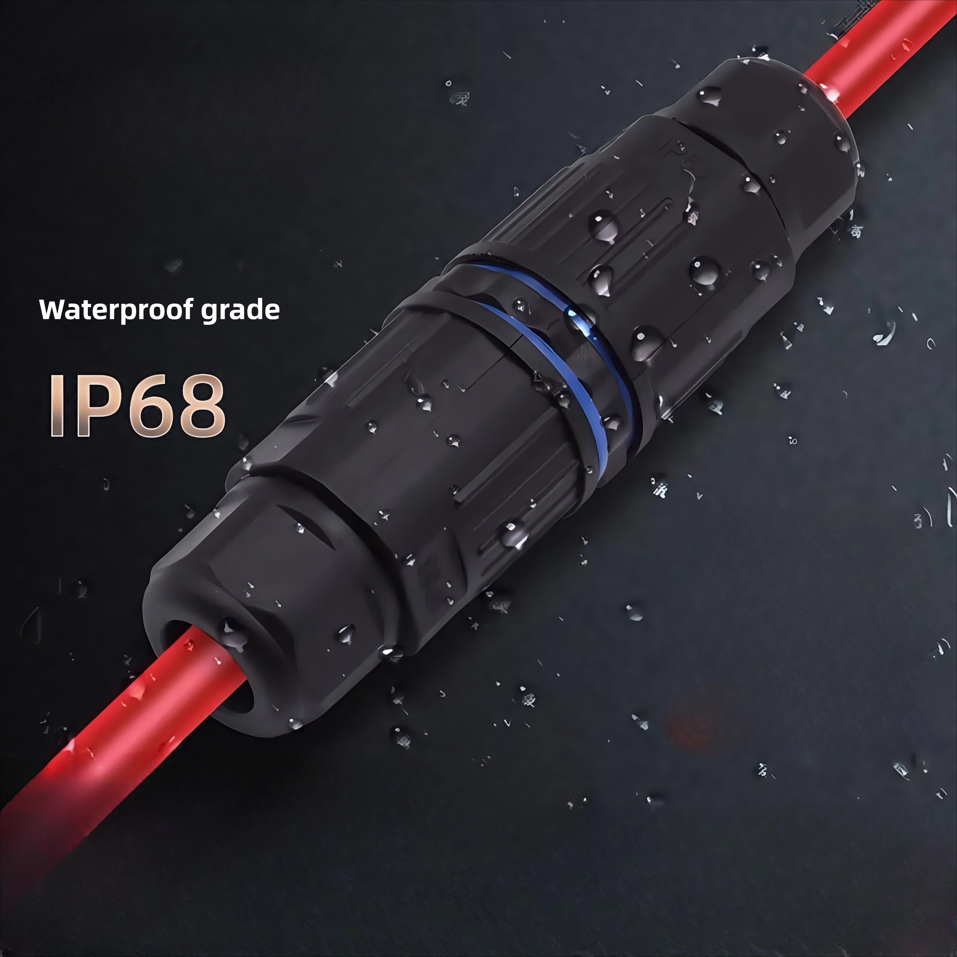 LEDライト付き防水ケーブルコネクタ,電気端子アダプター,ワイヤーコネクタ,2 in KVSF-15,3ピン,4ピン,5ピン,ip68
