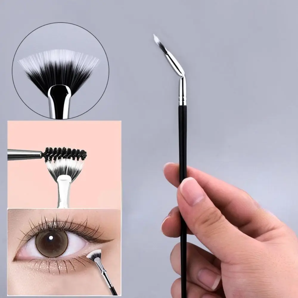 Women Fan Dense bristles Comfortable grip Professional Makeup Brushes Make Up Tool Smudge Brush Eyelash Brush