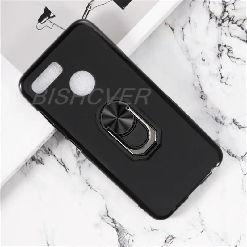 Ímã caso do telefone para lenovo k5 jogar à prova de choque macio tpu silicone capa para lenovo k5 play l38011 5.7 polegada caso com anel titular