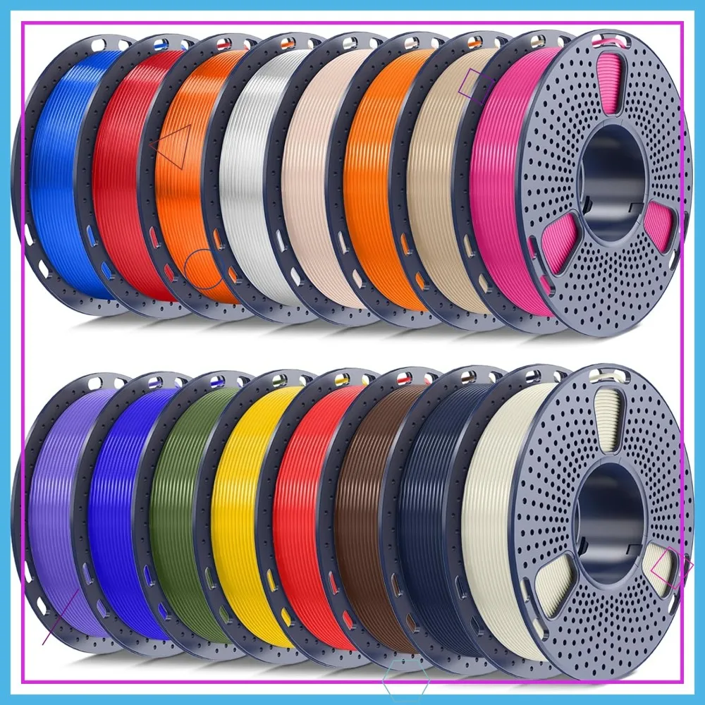 

PLA+ 2.0 Filament 1.75mm Bundle, 250g Spool, 16 Rolls, Multi-Color Pack
