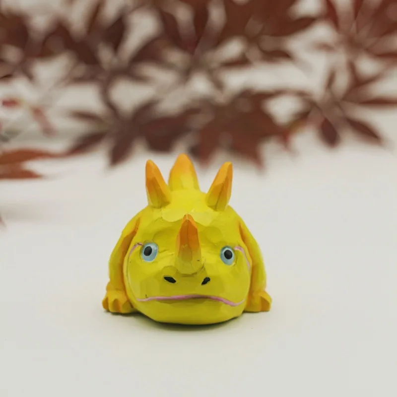

Cute and adorable cartoon animal resin rhino desk stress reliever ornament home decor desktop accessory