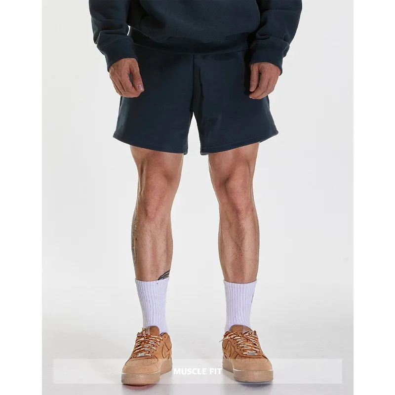 American sports fitness shorts men's summer solid color breathable quarter pants trendy running basketball pants DK27