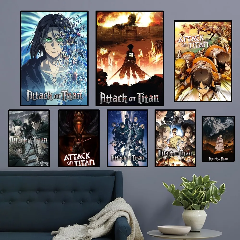 A-Attack on Titan Poster Home Room Decor Livingroom Bedroom Aesthetic Art Wall Painting Stickers