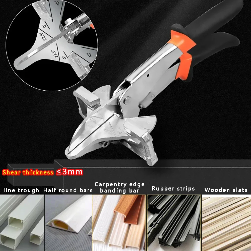 45-135° Multi Angle Miter Shear Cutter Hand Tools with Blades For home decor PVC PE Soft Wood Plastic Duct Cutting Tools