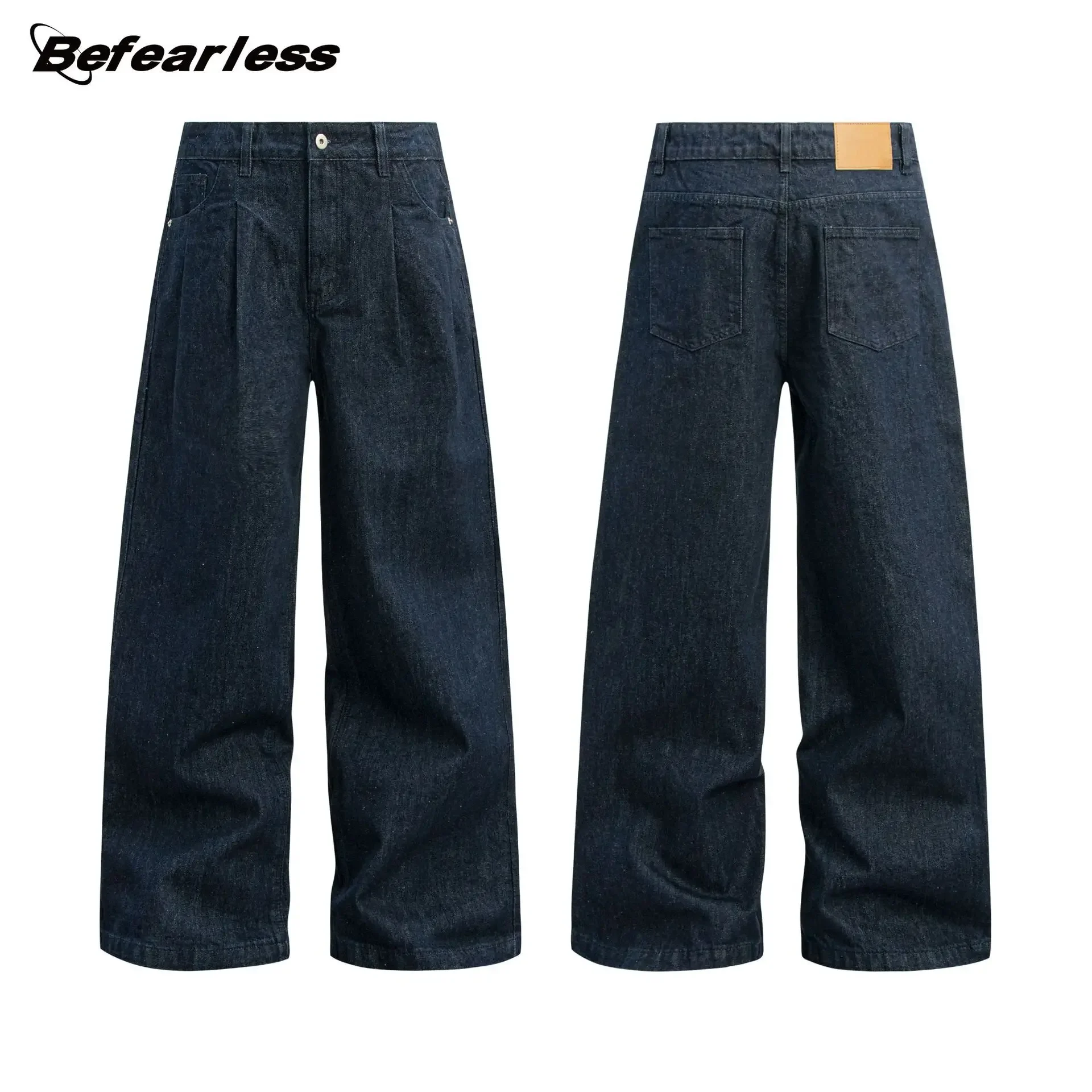 Vaqueros de pierna ancha Retro americanos sueltos informales hombres mujeres pareja pantalones largos rectos cómodos pantalones vaqueros casuales sueltos