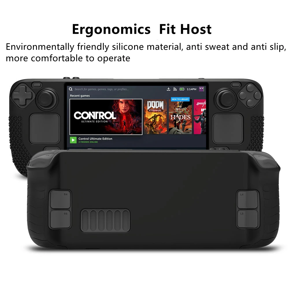 جديد الغطاء الواقي شل للبخار سطح السفينة عدم الانزلاق غطاء سيليكون للصدمات لعبة وحدة التحكم أجزاء للبخار سطح السفينة الملحقات