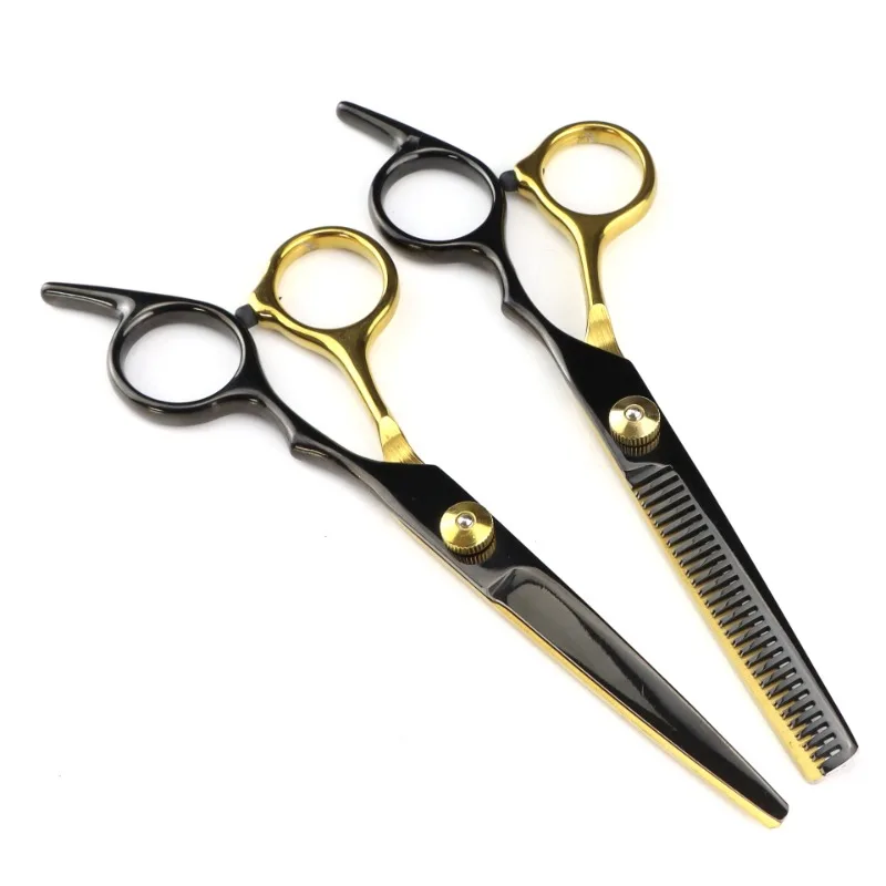 6.0 inch black New Professional Hairdressers Hair Scissors Japan 440C Barber Big Cutting Scissors Thinning Shears Hair Clipper