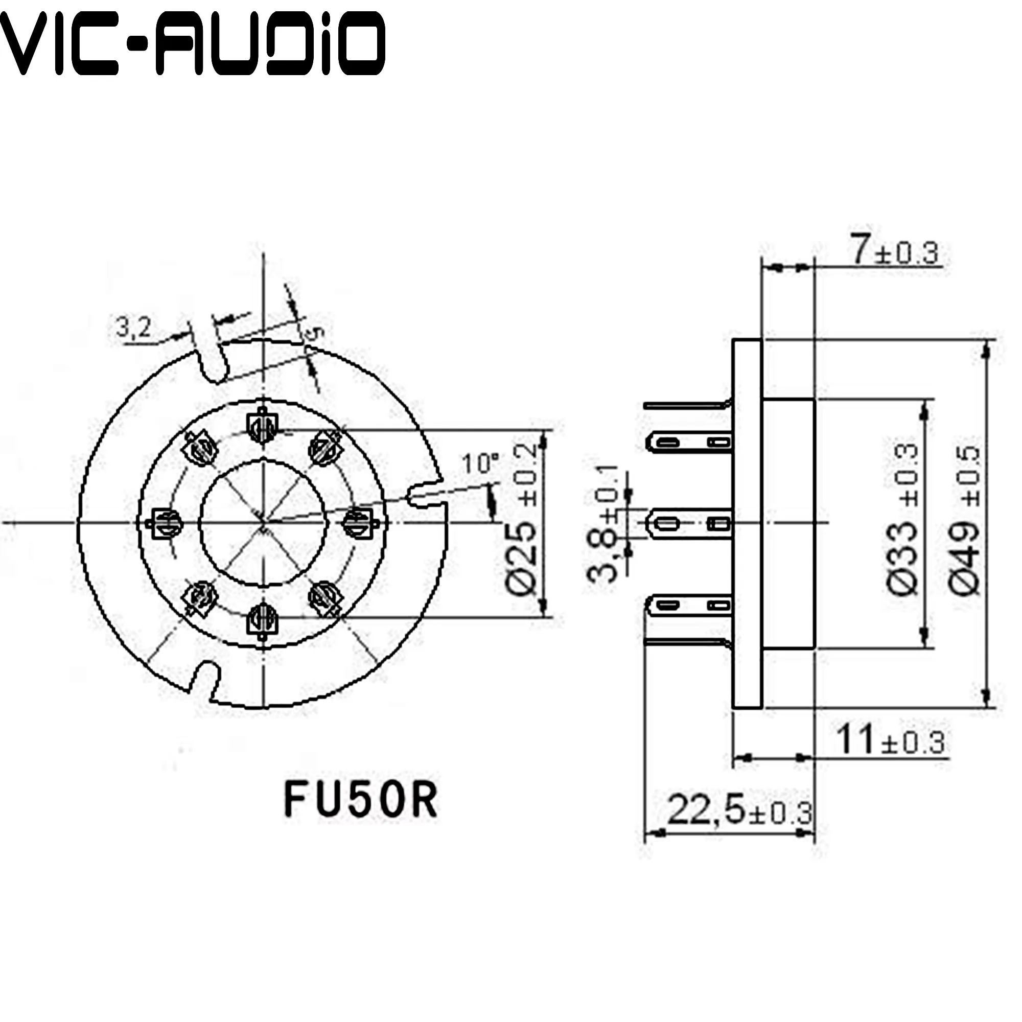 10PCS Ceramic Tube Socket 8Pins Electron Tube Seat FU50R For FU50 FU-50 5Z8P 5Z9P Vacuum Tube Amplifier Audio HIFI DIY