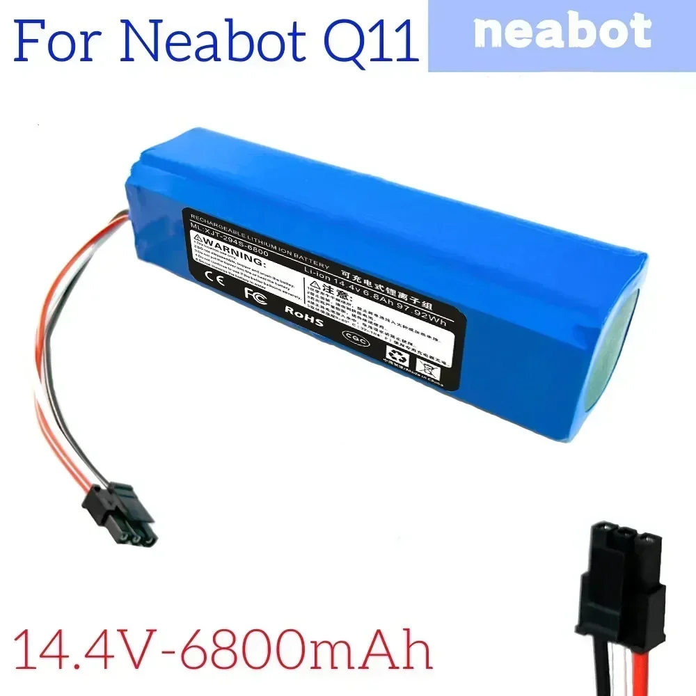 Um novo Q11 original Aspirador de pó robô adequado para baterias de íon de lítio Neabot, acessórios de reposição.14,4V, 6800mAh