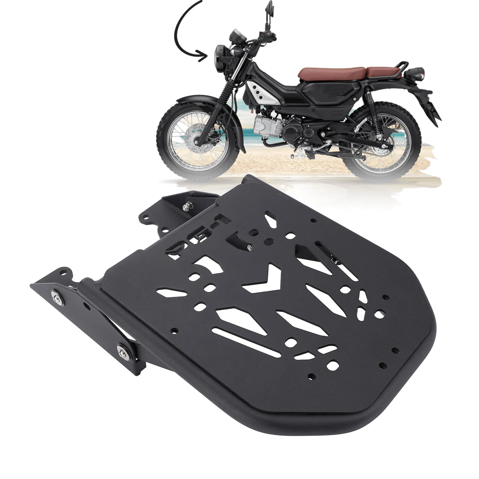 

Motorcycle Rear Luggage Rack Robust Durability Tail Luggage Storage Rack Adjustable Quick Installation for PG-1 2023 and After