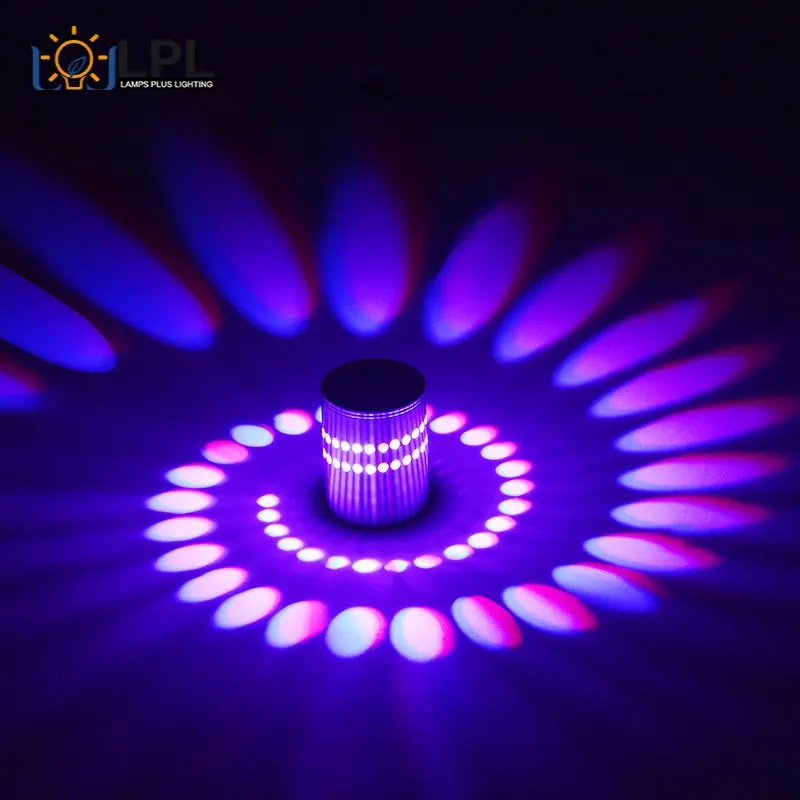 RGB Spiral Hole LED Wall Light Effect Wall Lamp Ceiling Hallway Porch Light Colorful Party Bar KTV Home Decoration Bedroom Light