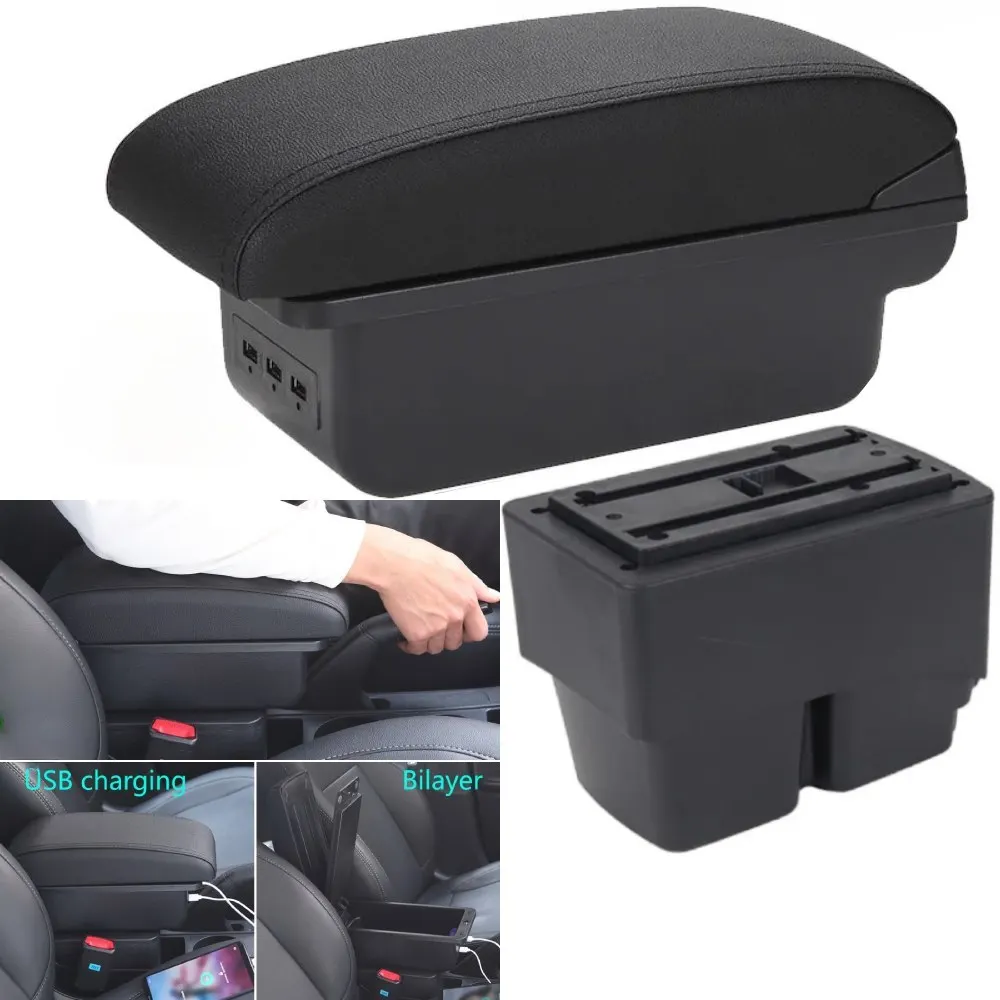 For Ford Fiesta Armrest box For Ford Fiesta MK7 Car Armrest 2009-2017 Storage box Interior details Accessories easy installation