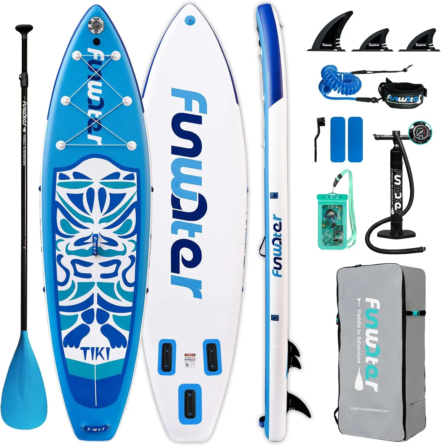 

FunWater Inflatable Ultra-Light Stand Up Paddle Board for All Skill Levels with Premium SUP Paddleboard Accessories,Non-Slip Com