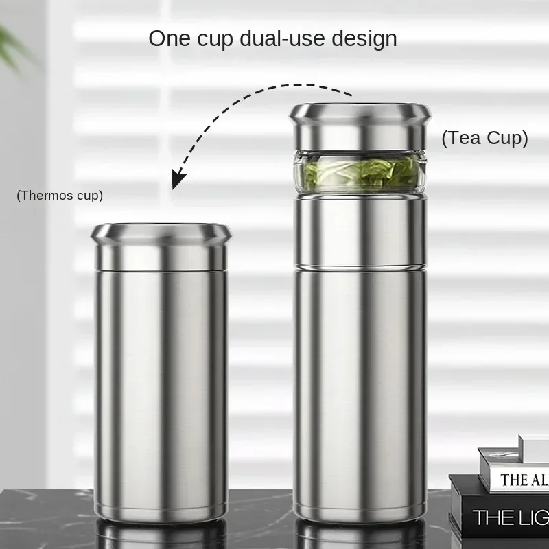 FANJANE 500ml Thermos Bottle Insulated Cup for Men Women Office Business 316 Stainless Steel Portable Tea Water Separation Cup