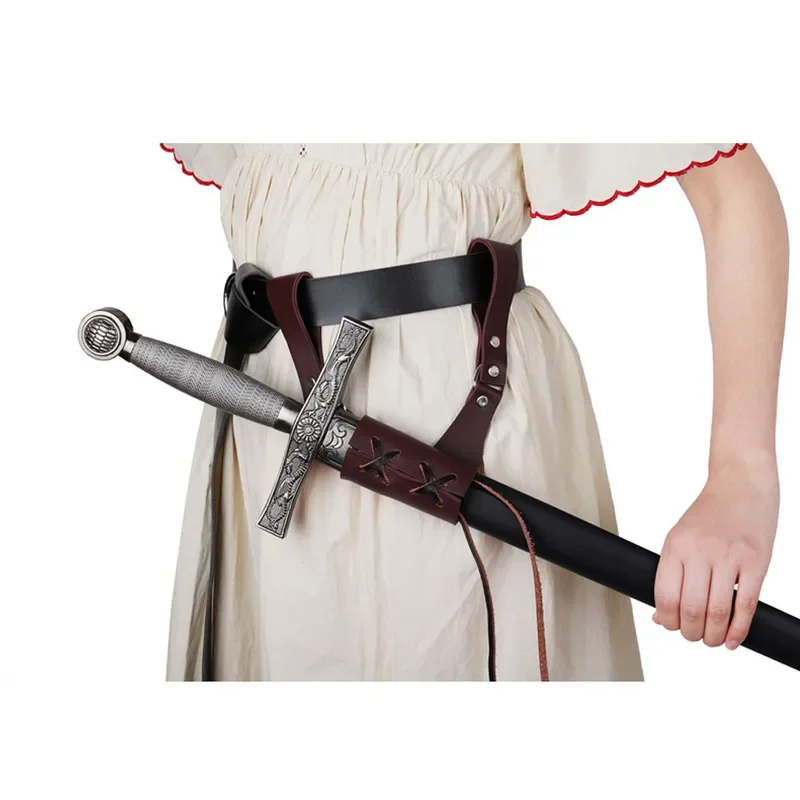 Medieval Sword Belt Waist Sheath Scabbard Holder Adult Men Larp Knight Battle Weapon Costume Rapier Ring Belt Strap Holster