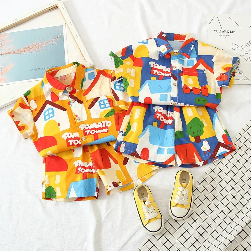 New Summer Baby Boys Clothes Suit Children Fashion Shirt Shorts 2Pcs/Sets Infant Outfits Toddler Casual Costume Kids Tracksuits