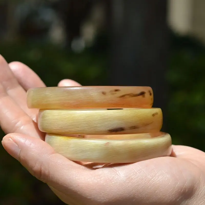 Exquisite Noble Sheep Horn Square Bracelet, Liver-Nourishing and Eye-Improving, Adjustable Open-, New Chinese Style, Sm