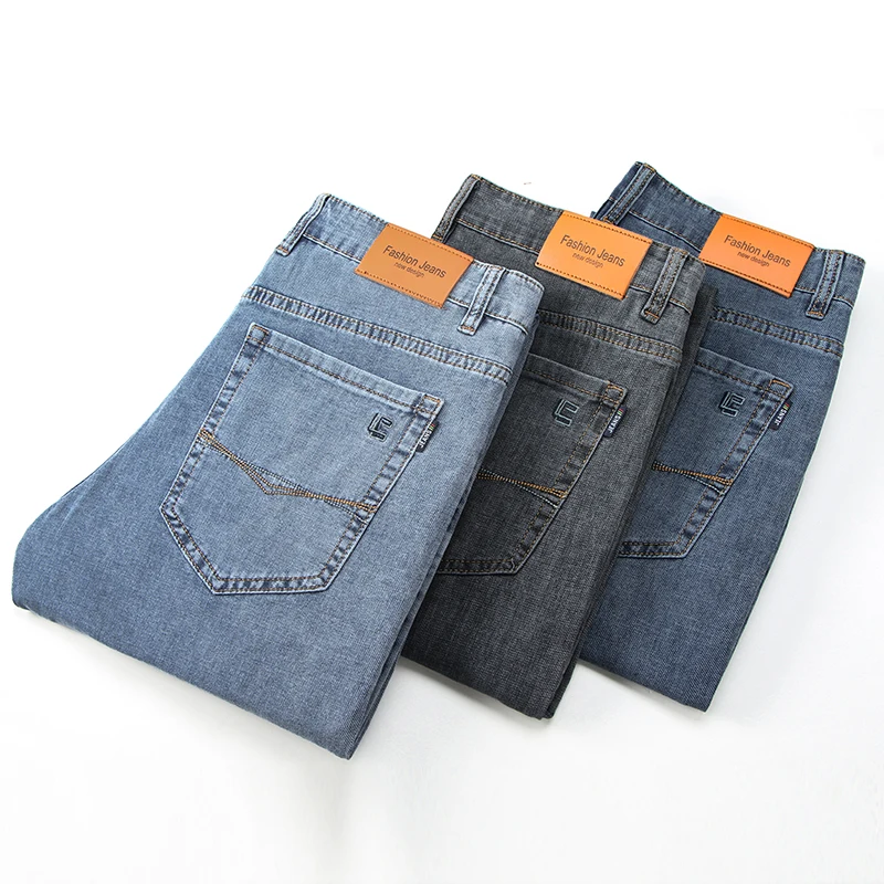 Zomer Herenjeans Heren Straight Losse, Casual, Ademende, Dunne Lange Broek Voor Heren