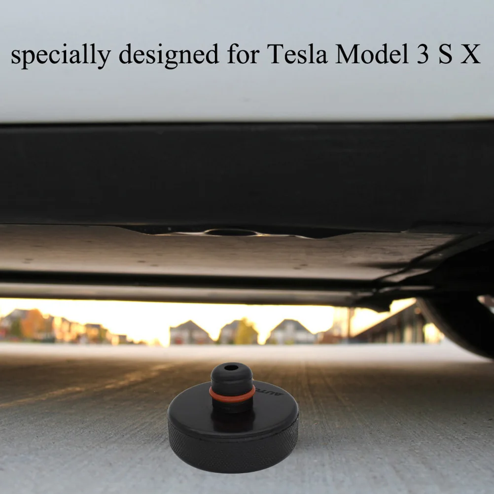 Adaptador de almohadilla de gato de elevación de goma, Protector de marco de protección de chasis para Tesla Model 3, Model S, Model X, herramienta de reparación de automóviles de coche, negro