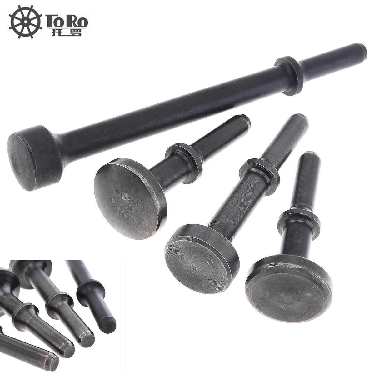 

4pcs/set Hard 45# Steel Solid Air Hammer Impact Head Support Pneumatic Tool for General Knocking / Rusting Removal