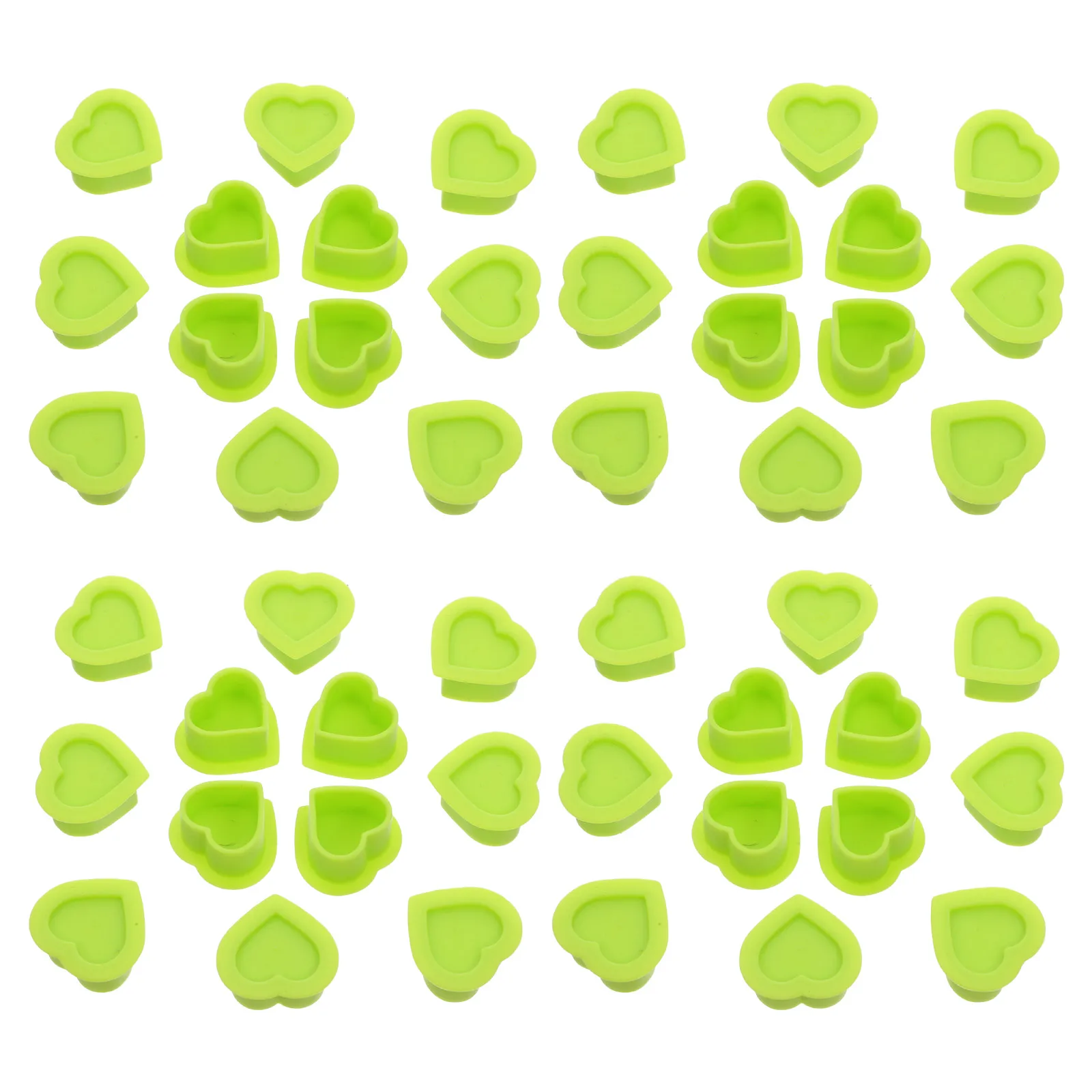 

100 Pcs Heart-shaped Love Tattoo Coloring Cup Silica Gel Ink Caps for Tattooing