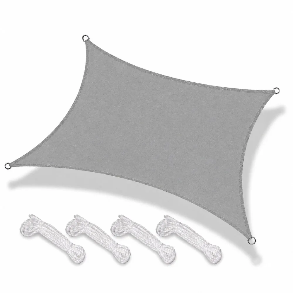 Convenient 2x3m Sun Shade Sail Rectangle Practical Rain Protection Canopy Polyester Block Awning Patio