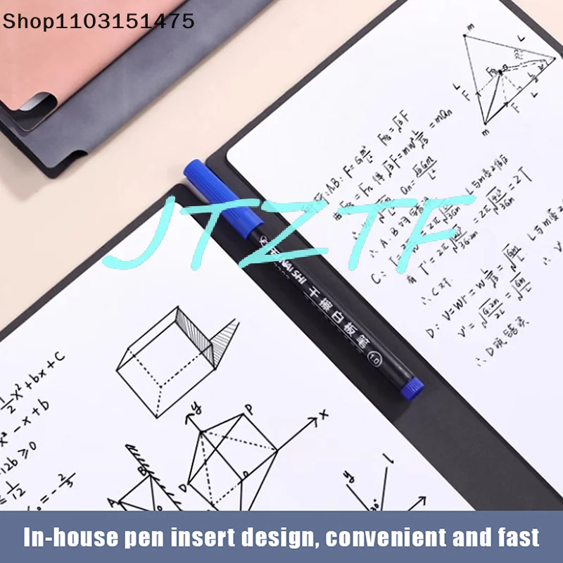 دفتر ملاحظات محمول مقاس A5 مع قلم وممحاة ولوحة مذكرة جلدية - مخطط أسبوعي قابل لإعادة الاستخدام للمكتب #4